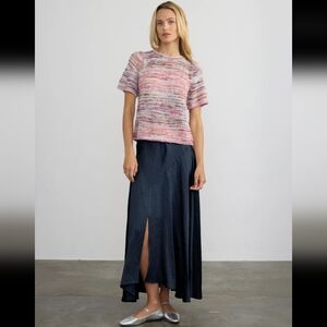 Margaret O'Leary Navy Vivienne Bias Skirt